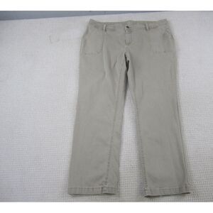St Johns Bay Pants Womens 20W Beige‎ Straight Leg Casual Cotton Polyester